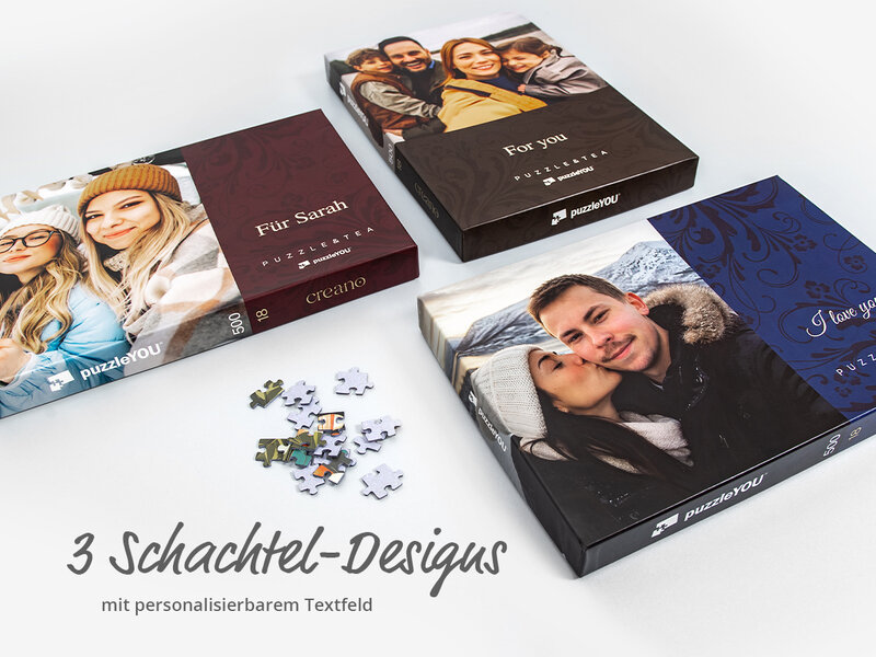 Puzzle-Schachtel anpassen und Wunschtitel hinzufügen