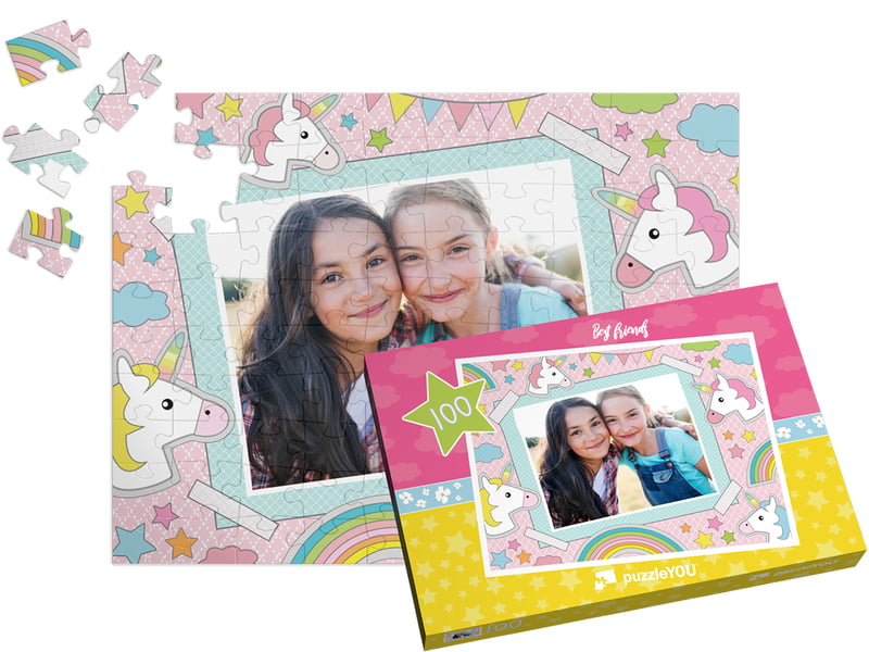 Gelegtes Fotopuzzle 100 Teile mit Puzzle-Schachtel