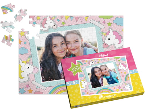 Gelegtes Fotopuzzle 100 Teile mit Puzzle-Schachtel