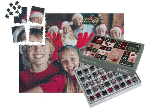 Puzzle-Adventskalender mit eigenen Fotos gestalten - Fotopuzzle 1000 Teile inkl. Schachtel