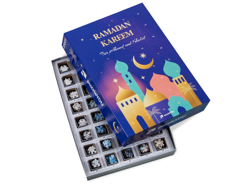 Ramadan-Puzzle-Kalender mit Ramadan-Schachtel
