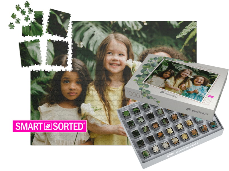 SMART SORTED Fotopuzzle 1000 Teile gelegt mit Schachtel